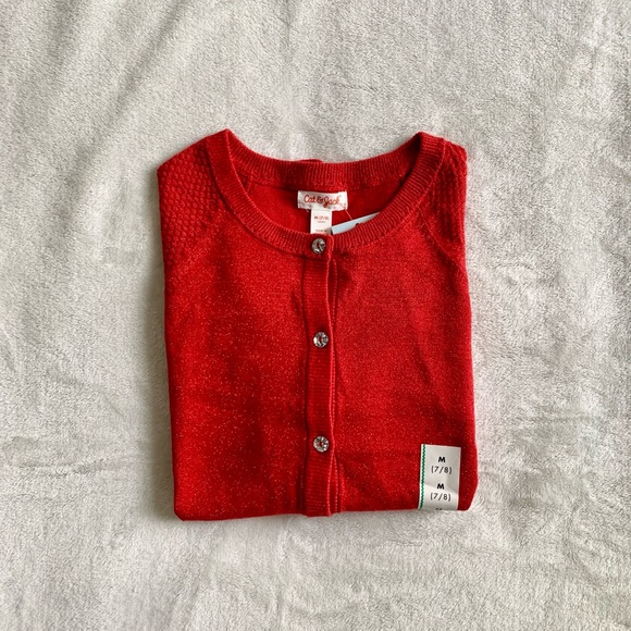 ⭐️2/$15 Girls Button Up Sparkle Cardigan - Picture 2 of 9